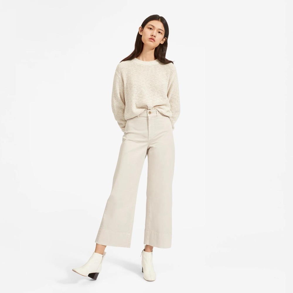 Everlane lightweight wide leg chino crop pant size 0